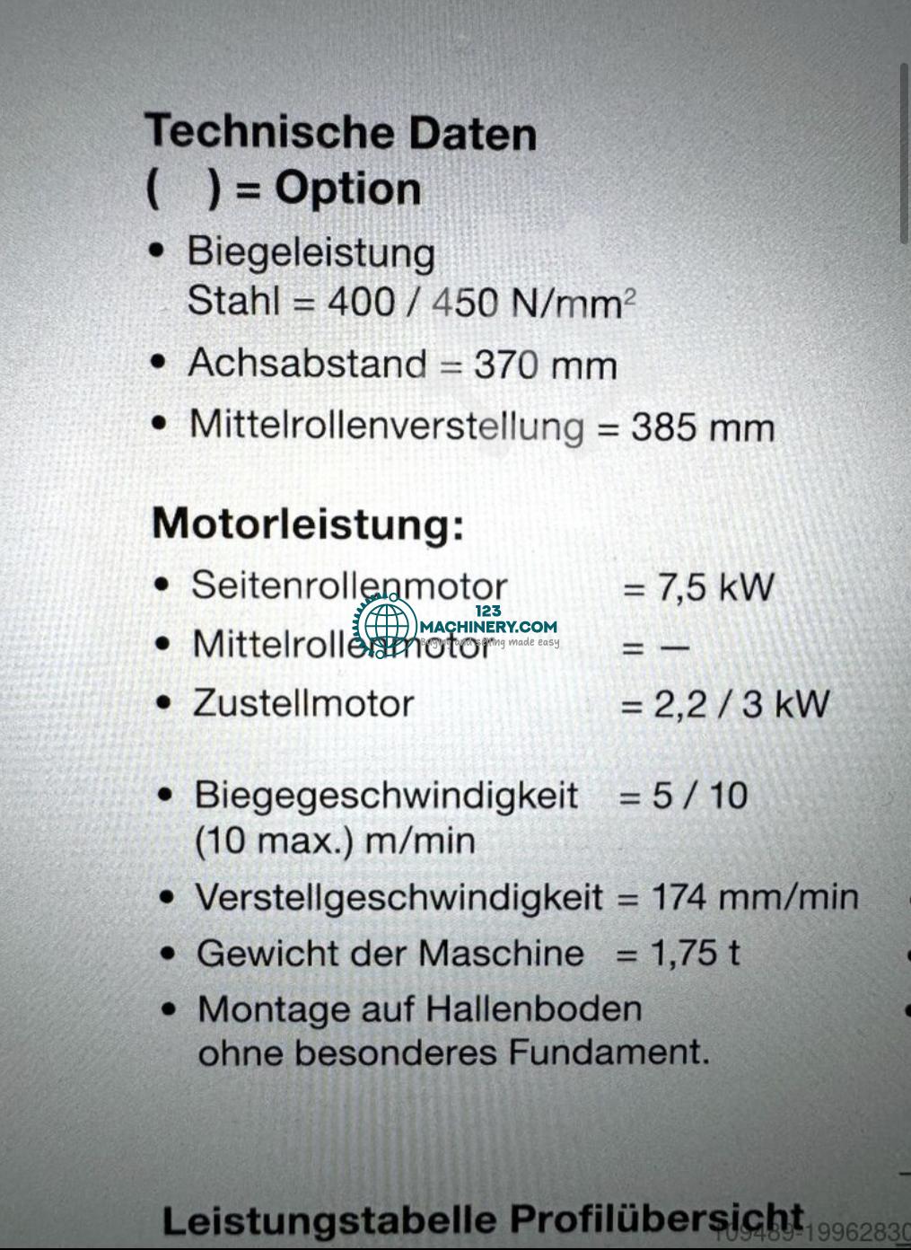 HERKULES BO 230 K2 / Ring - Rofilbiegemaschine incl. Walzens